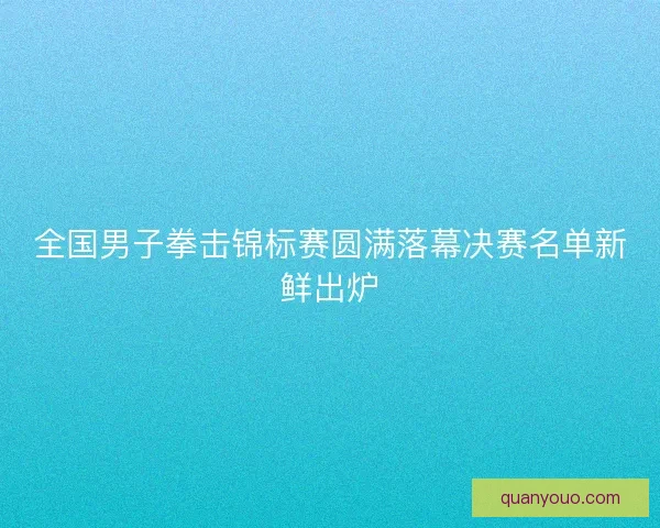 全国男子拳击锦标赛圆满落幕决赛名单新鲜出炉