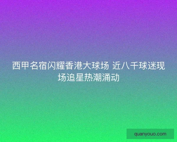 西甲名宿闪耀香港大球场 近八千球迷现场追星热潮涌动 西甲名宿闪耀香港大球场 近八千球迷现场追星热潮涌动